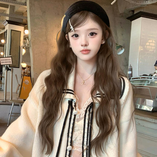 西遇学院风针织开衫外套女秋季新款海军领系带甜美宽松毛衣SS051615 商品图3