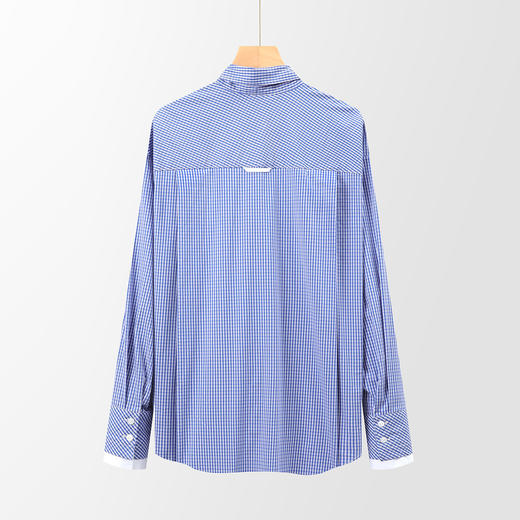 【棉混纺 清新格纹】罗蒙女士春秋长袖衬衫简约大众易打理舒适百搭商务女衬衣 商品图3