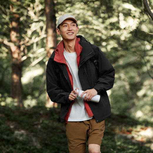 森马冲锋衣男防风防雨骑行徒步登山服秋季连帽外套情侣款户外夹克 商品图2