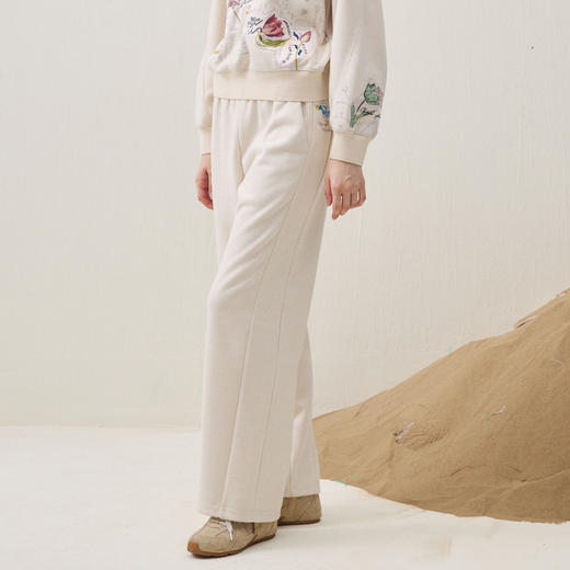 谜底休闲直筒裤长裤2025年冬季新品厚实有型橡筋松紧女254MK1482 商品图1