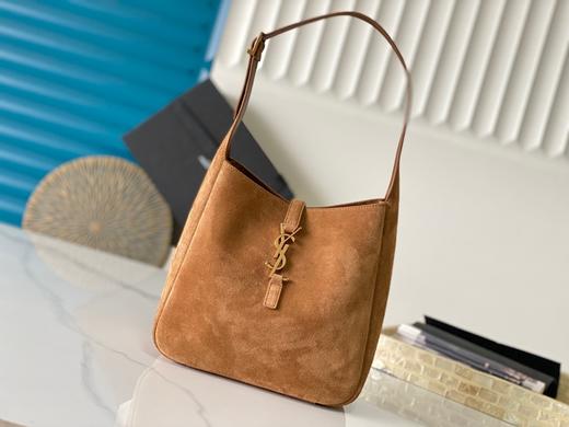 圣罗兰 LE5A7 经典品牌字母微标 麂皮 手提单肩包 焦糖棕色(MM) 商品图1