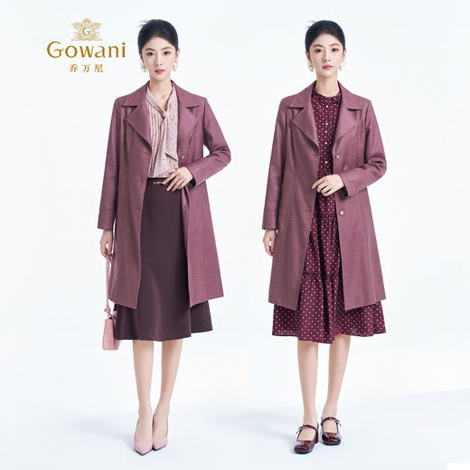 乔万尼秋季新品风衣修身显瘦中长款外套ET3A657 商品图1