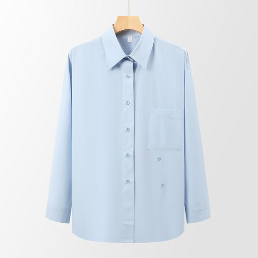 【100棉】罗蒙女士春秋长袖衬衫清新纯色舒适百搭商务通勤面试职场女衬衣 商品图2