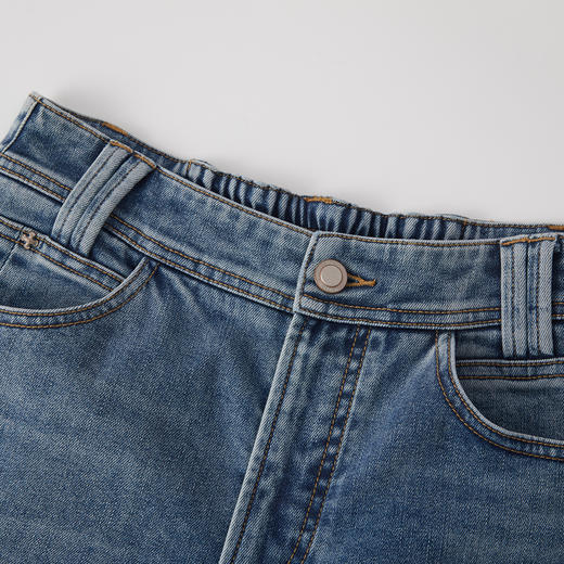 谜底直筒牛仔裤长裤2025年冬季新品柔软百搭后腰松紧女254MJ1454 商品图3