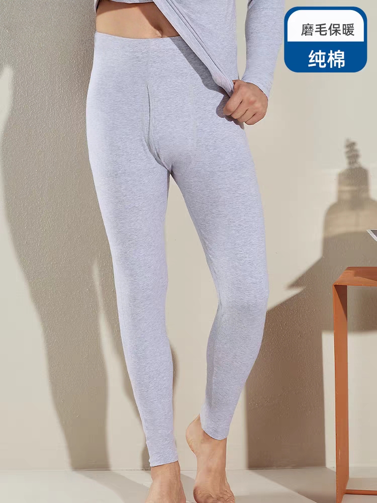 【新疆高长绒棉】SCHIESSER德国舒雅保暖裤 秋冬新款男士全棉磨毛秋裤打底裤薄款版型贴身35/17912Y