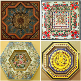 【唐宋元明清藻井金属冰箱贴·三层立体可拆分】中国七大藻井永乐宫晋祠六和塔瘦西湖滕王阁