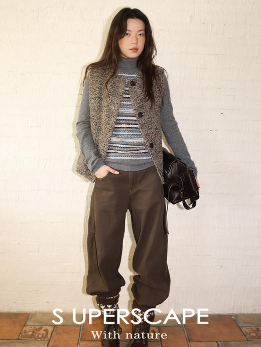 素舶 澳洲美利奴羊毛细腻亲肤撞色拼缝费尔岛提花显瘦针织打底 商品图4