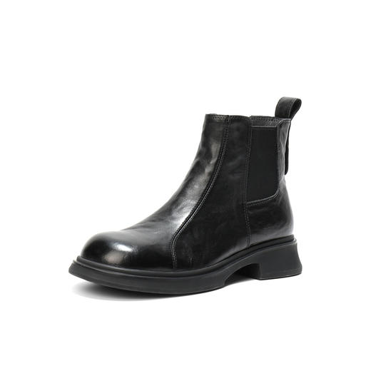 【云粉节】BF楼 森达牛皮切尔西靴2025冬季新款时尚英伦风平跟短靴XTT01吊牌价1199活动价599 商品图3