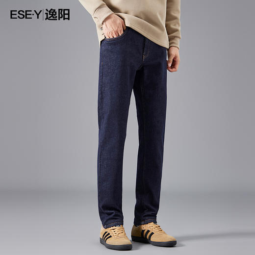 【不易褪色-小直筒】逸阳秋季男士修身显瘦蓝色牛仔裤子1299 商品图5