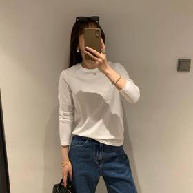 小马多色长袖2025早秋新款休闲小个子宽松显瘦圆领打底T恤女款