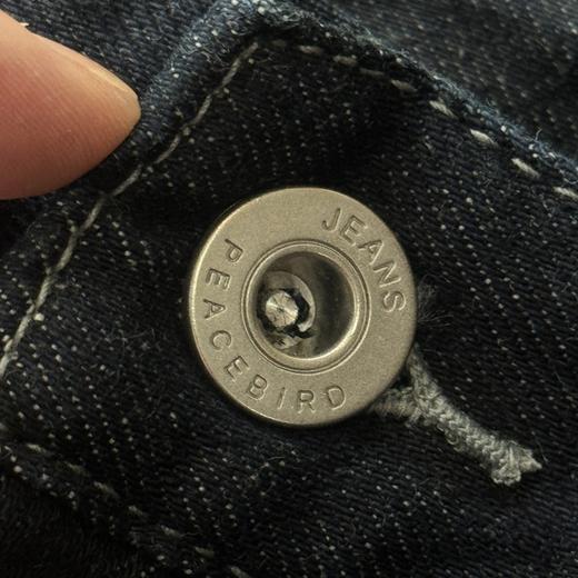 鸟家 灯心绒拼接男女同款牛仔裤(蕾姐S宽松,波哥穿L紧身) 商品图11