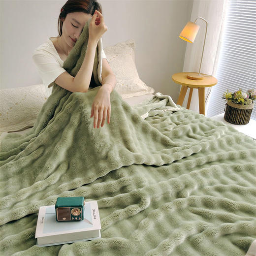 限量【一梦独家花型高品质泡泡毯】🔸AB双面，保暖加倍，睡起来超舒服   🔸单层双面绒加厚，不易起球、不掉色、无静电   🔸用料超足，3秒速热黑科技，长时间恒温保暖-CSYP 商品图4