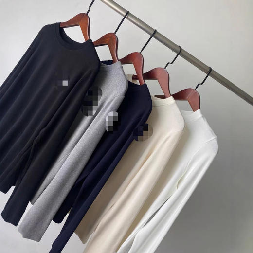 小马多色长袖2025早秋新款休闲小个子宽松显瘦圆领打底T恤女款 商品图2