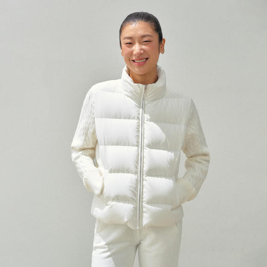 Ariseism 美式复古设计感立领针织拼接羽绒服女秋冬新款保暖上衣 商品图2