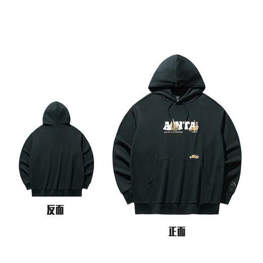 超级安踏 x ZOLA联名 | 休闲连帽卫衣男女秋季印花长袖172538703U 商品图0