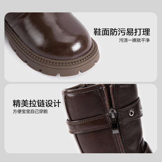 笛莎Deesha 女童童鞋2025冬季新款短筒皮靴 商品图3