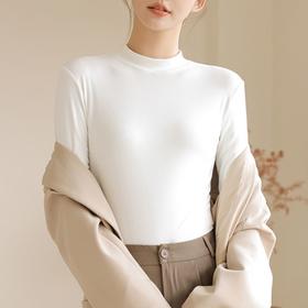 79.9元三件【保暖服饰丨梦惠妮 柔暖修身半高领打底衫】面料舒服亲肤，无痕收边做工精良，上身轻盈保暖，修身百搭不臃肿，六色可选，第二件第三件下单时可备注不同尺码呦