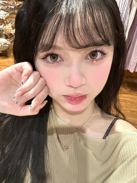 <大直径/中直径>PUFF GIRL-烟熏三文鱼 棕-14.5-14.2mm【半年抛/日抛十片装 0-800度 含525/575】 商品图3