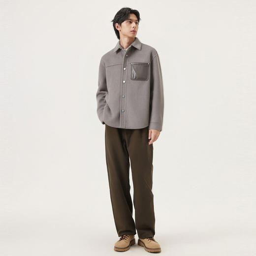 gxg.jeans男装  冬季热卖翻领呢夹克简约休闲通勤夹克外套 J24X214054 商品图3