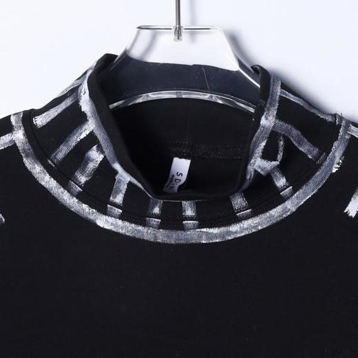 T4870SDSA秋冬新款痞帅男装韩版撞色印花半高领长袖T恤百搭时尚上衣 商品图2