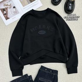 A46074#绣花装饰短款卫衣