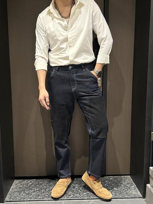 鸟家 灯心绒拼接男女同款牛仔裤(蕾姐S宽松,波哥穿L紧身) 商品图5