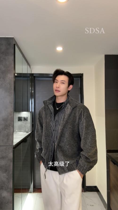 987SDSA男士秋冬新款痞帅男装韩版拉链立领夹克小香风百搭宽松外套 商品图0