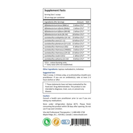 加拿大Vita AiD 儿童益生菌 Ultra-PB100 DF #1000亿益生菌 #鼠李糖乳杆菌 #乳酸双歧杆菌 #罗伊式乳杆菌#植物乳杆菌 商品图2