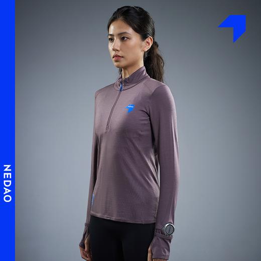 内道新品美利奴羊毛半拉链男女同款长袖抑菌保暖男女跑步运动T恤秋冬上衣 商品图3