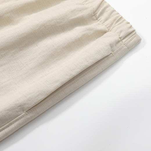 【含亚麻 系带松紧腰】罗蒙女士春秋休闲裤简约百搭舒适透气弹力有型长裤 商品图6