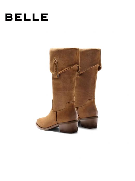 BF楼百丽显瘦时装高长筒靴女2025冬季新款粗跟显瘦西部靴子E8F1DDC5 商品图3