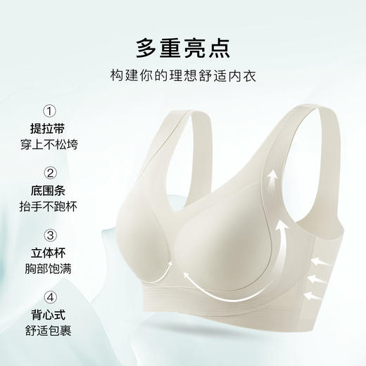 【2件装】隐形粉底液内衣女聚拢交叉提拉防垂无痕美背收副乳文胸诗情舞韵 商品图6