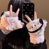 【纽扣设计！可翻盖两用】耳机猫咪翻盖手套露手指秋冬可爱百搭学生七星防寒保暖写字可触碰手套。rc 商品缩略图3
