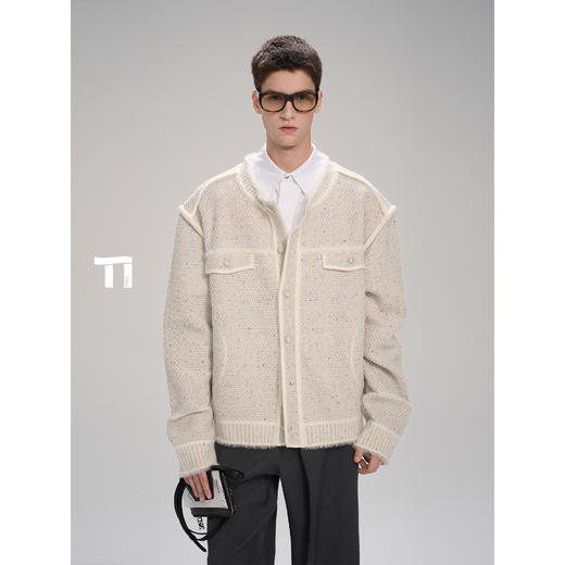 启世录TIWILLTANG“ 昼梦描边”桂花针撞色小香风夹克 商品图0