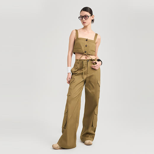 lost in echo2024秋季新款户外宽松休闲裤子多口袋直筒工装裤女 商品图3