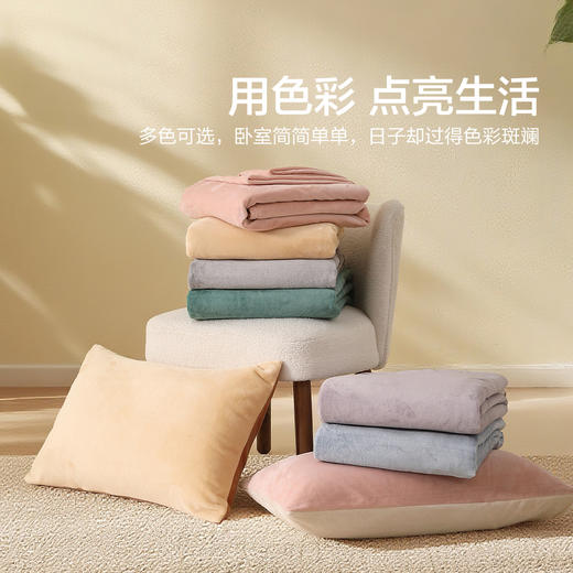 水星家纺A类抗静电牛奶绒对枕套暖绒枕头套一对装双人保暖床品 商品图4