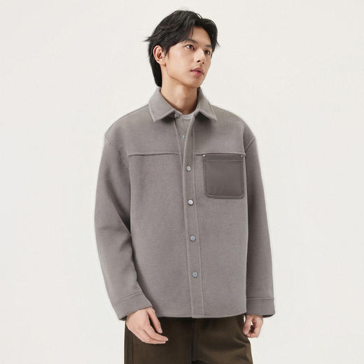 gxg.jeans男装  冬季热卖翻领呢夹克简约休闲通勤夹克外套 J24X214054 商品图2