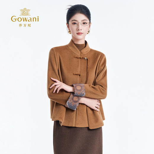 【100%绵羊毛】乔万尼2025冬新品新中式盘扣宽松气质立领羊毛大衣短外套ED4B720 商品图1