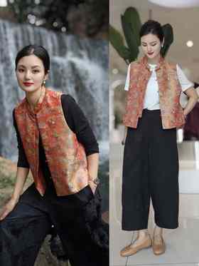 588868天丝立领国风马甲