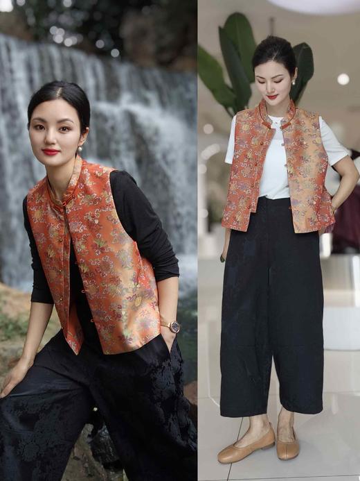 588868天丝立领国风马甲 商品图0