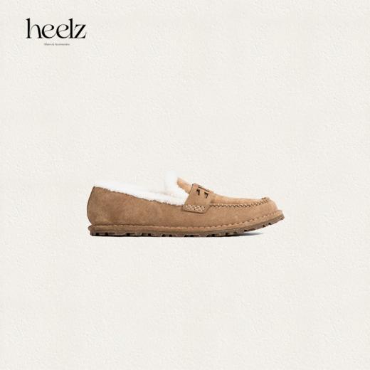 heelz设计师手工鞋履 ｜H 几何繁花羊羔毛乐福鞋1公分 商品图0