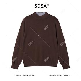 SDSA男士秋冬新款痞帅男装潮牌简约纯色圆领针织衫毛衣百搭休闲