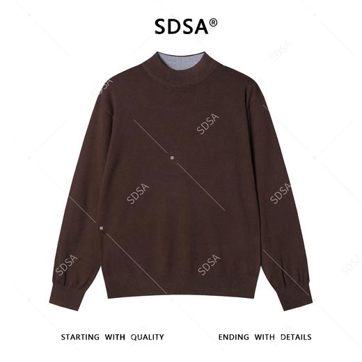 SDSA男士秋冬新款痞帅男装潮牌简约纯色圆领针织衫毛衣百搭休闲 商品图0