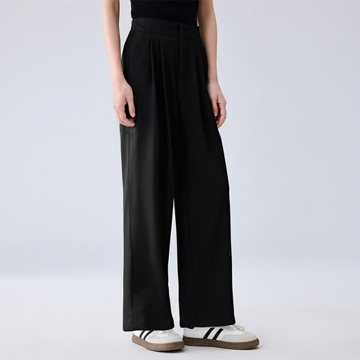 【松紧腰 易打理】罗蒙女士休闲裤舒适日常简约大众长裤女垂顺有型 商品图1