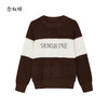【商场同款】CNK5029  “ 摩卡阳光 ” 棕白拼色直身型显瘦 圆领毛衫 商品缩略图9