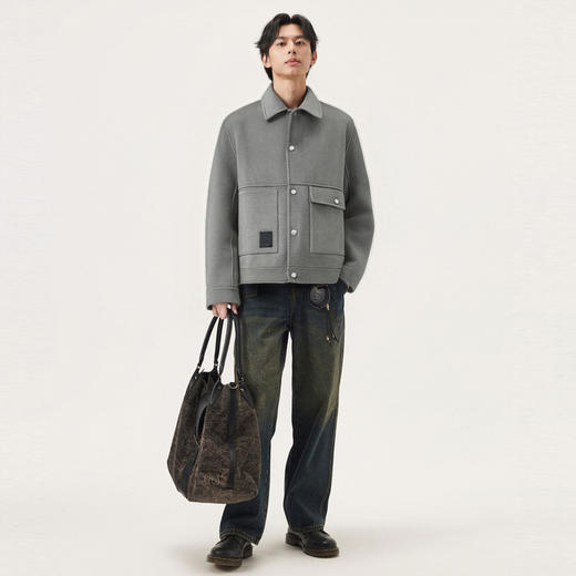 gxg.jeans男装冬季热卖款时尚翻领呢夹克J24X214017 商品图4