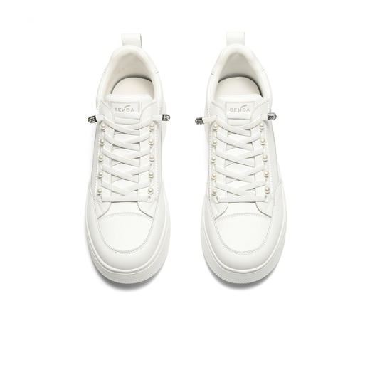 【云粉节】BF楼 森达休闲高帮鞋2025冬季新款简约厚底增高小白鞋XTR01吊牌价899活动价399 商品图1