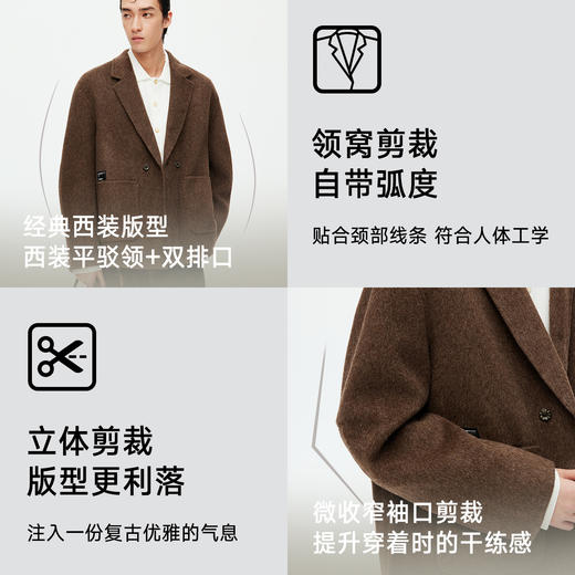 NPC潮牌老钱静奢风100%绵羊毛双排扣毛呢西服男简约复古NP58WC28 商品图3