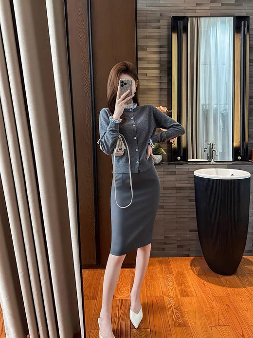 全羊毛！妖精经典同款~！花边小香风针织开衫！ 商品图5