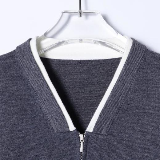 6292SDSA男士秋冬新款痞帅男装韩版简约半拉链V领假两件针织毛衣百搭 商品图2